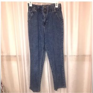 PacSun Cinched Blue Paperbag Mom Jeans 28